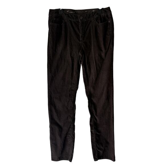 Eddie Bauer Pants Academia 12 Tall Brown Modern Slim Straight Corduroy Stretch - Picture 1 of 10